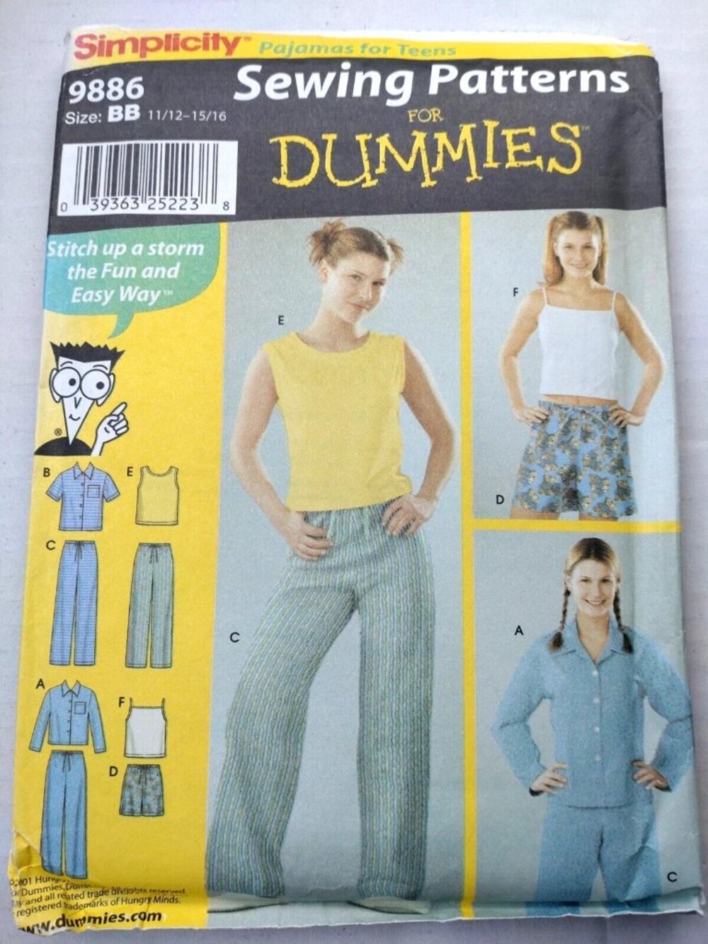 Simplicity Dummies Pattern 9886 Teen Pajamas Size 11/12-15/16